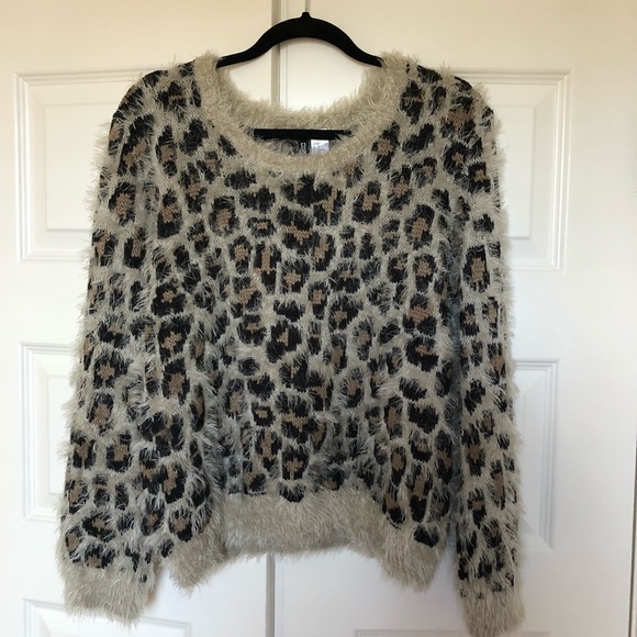 leopard fuzzy cardigan